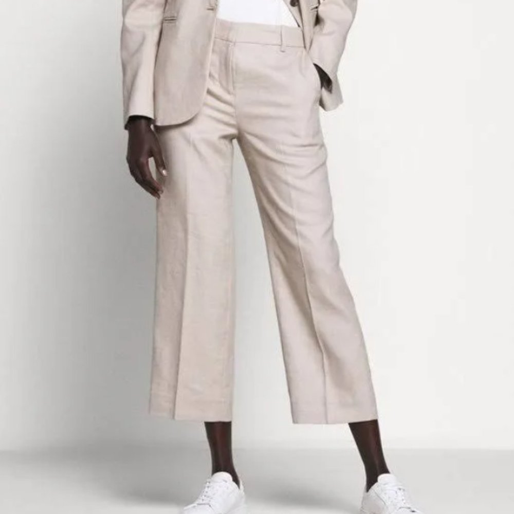 J Crew Stretch Linen Peyton Pants Beige